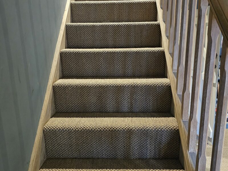 sisal staircase in beautiful gold tones